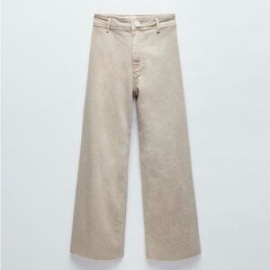 Cream wide legs jeans